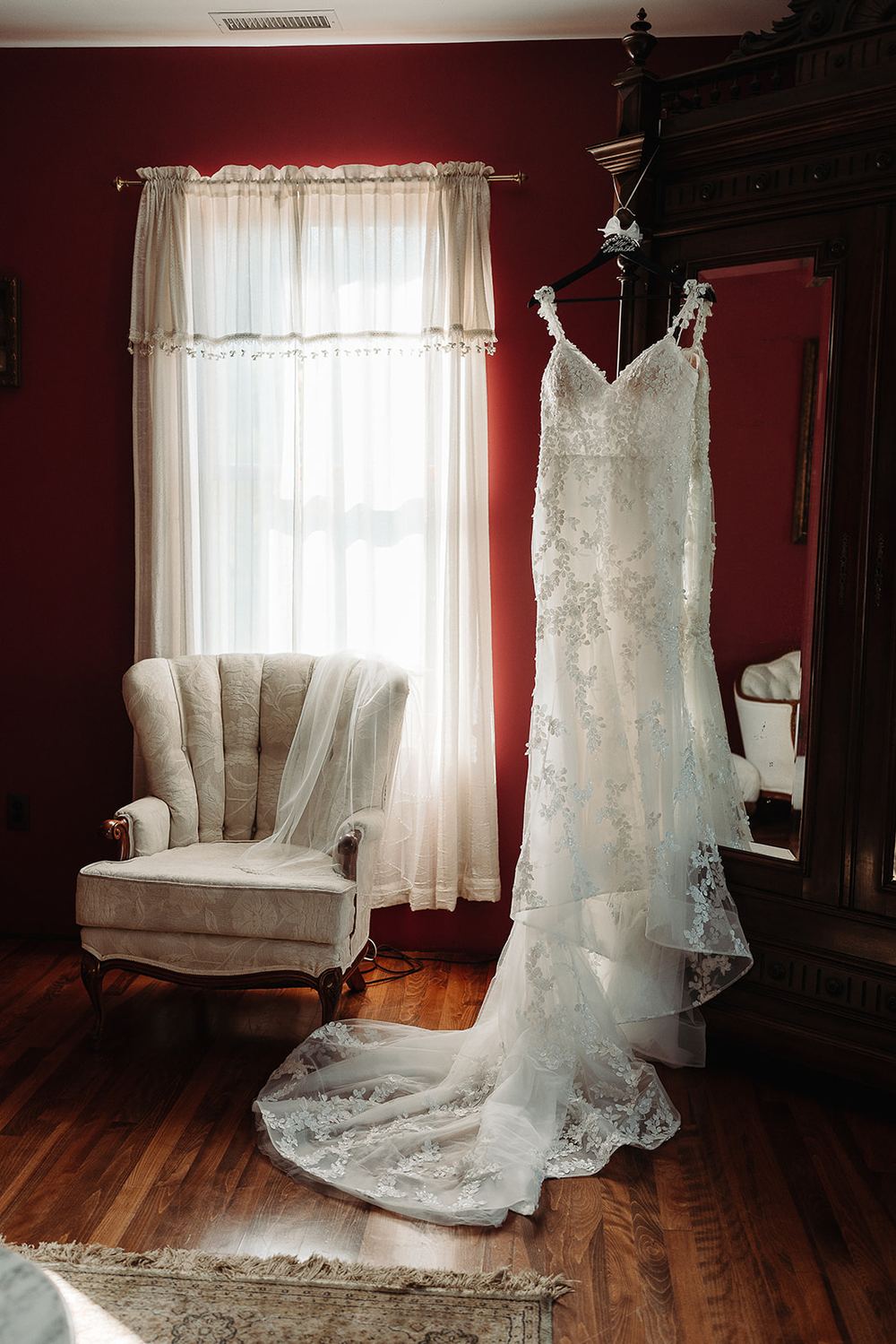 Preserved gown in storage chest